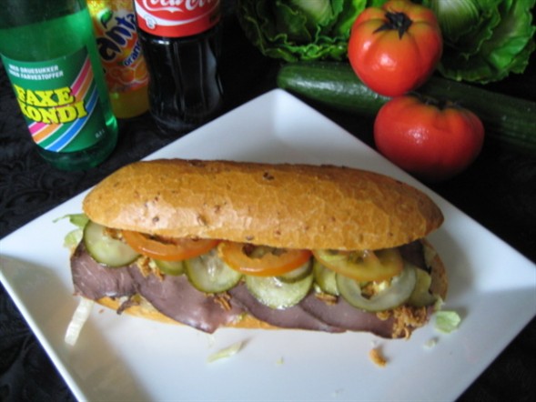 Sandwich med roastbeef